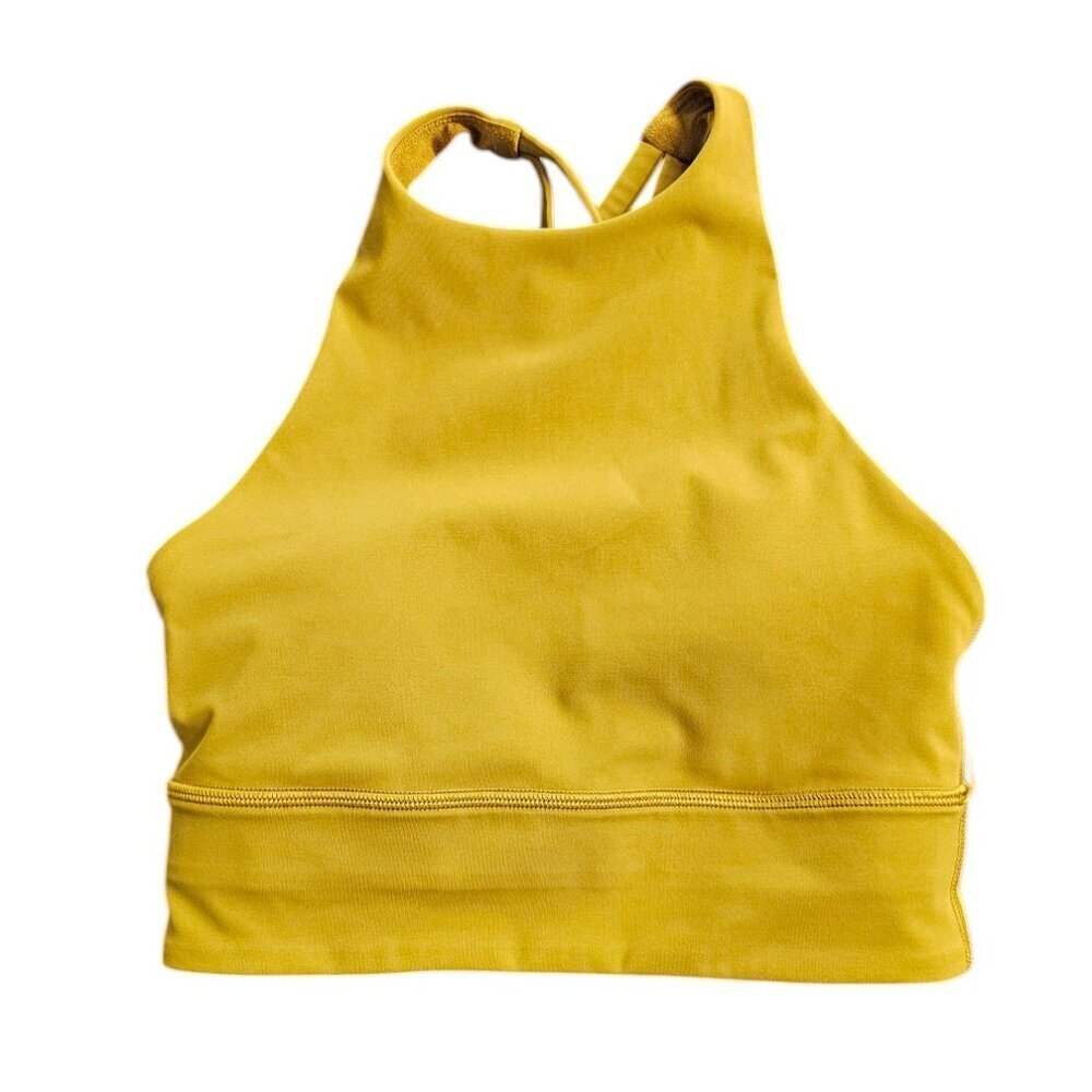 lululemon athletica High-Neck Sports Bra in Mustard Yellow